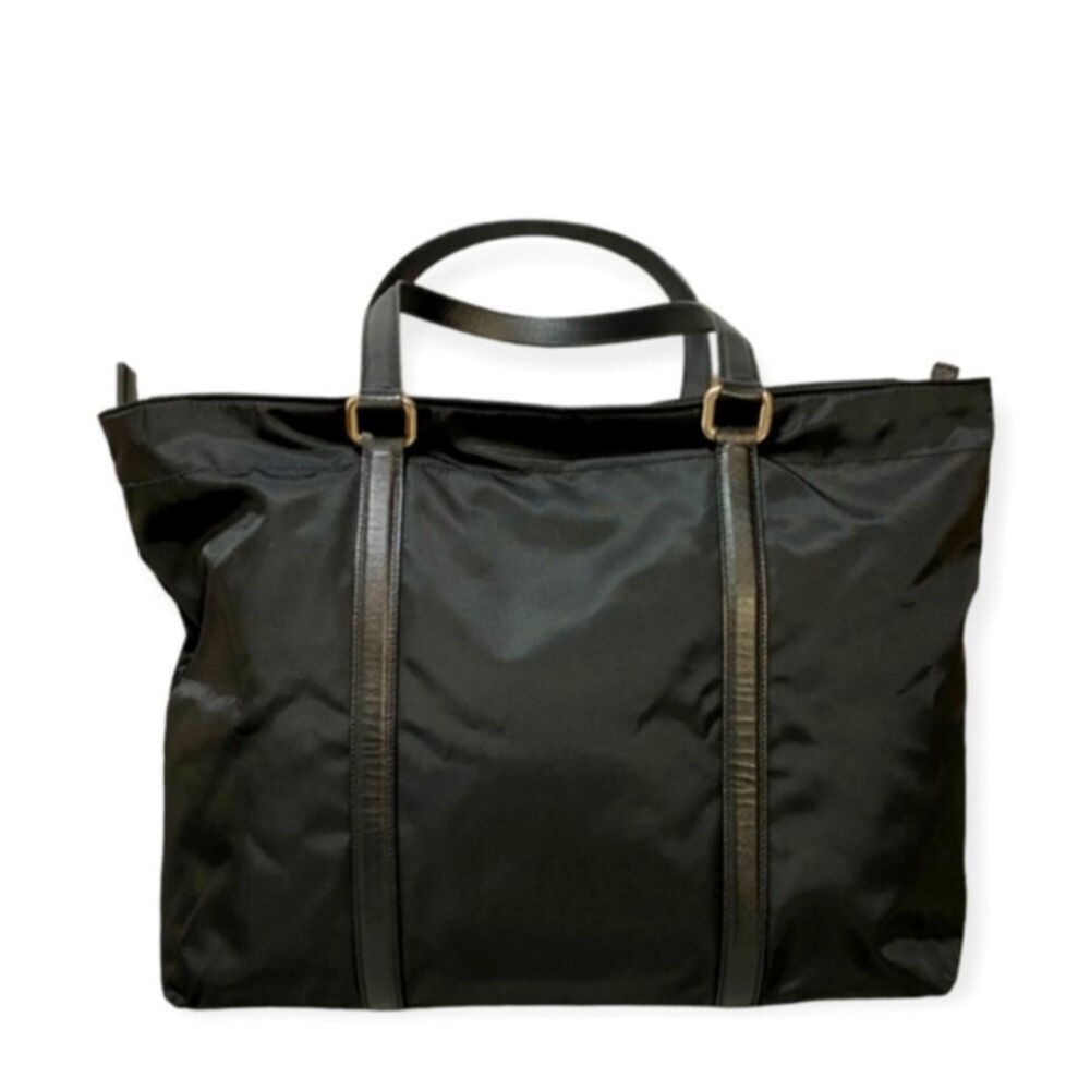 Authentic Prada Tessuto Nylon Tote Bag | Black Triangle Logo | Lampo Zipper - Picture 3 of 15